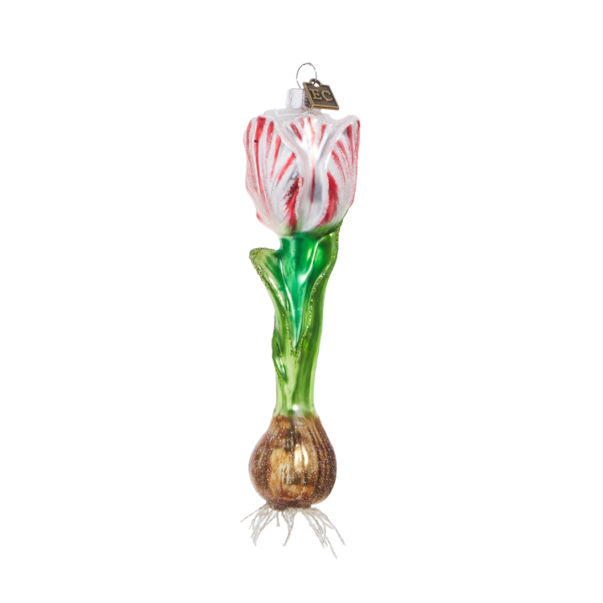 Poppy Tulip Bulb Ornament, White