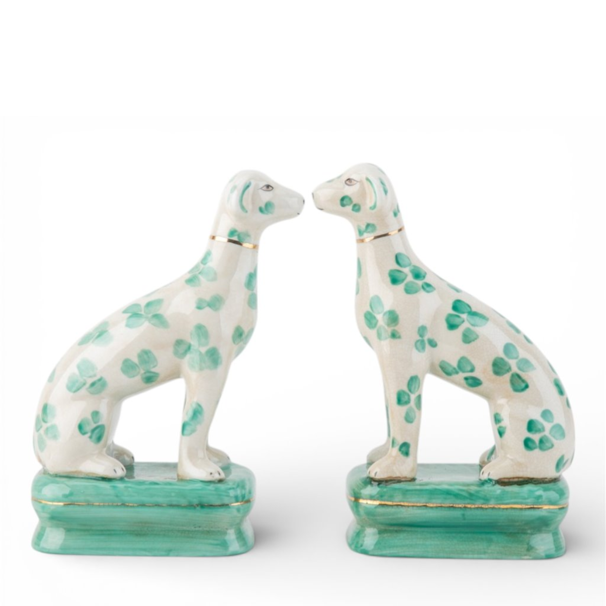 Brandlyn Porcelain Whippets, Teal