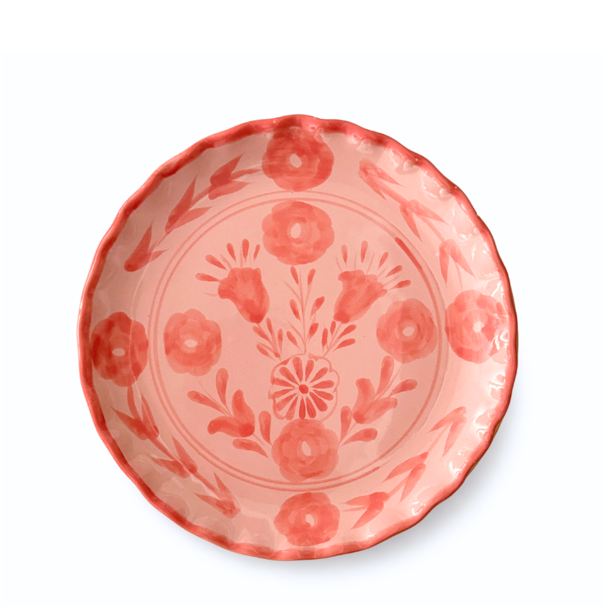Francesca Scalloped Dinner Plate, Tonal Pinks