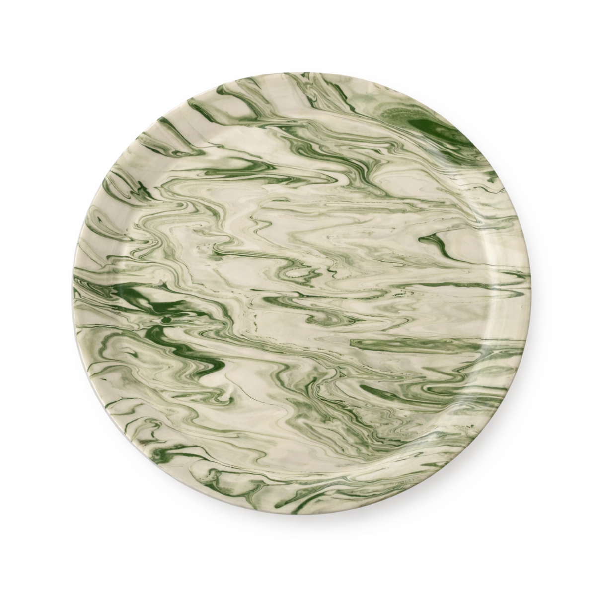 Marbled Dinner Plate, Green