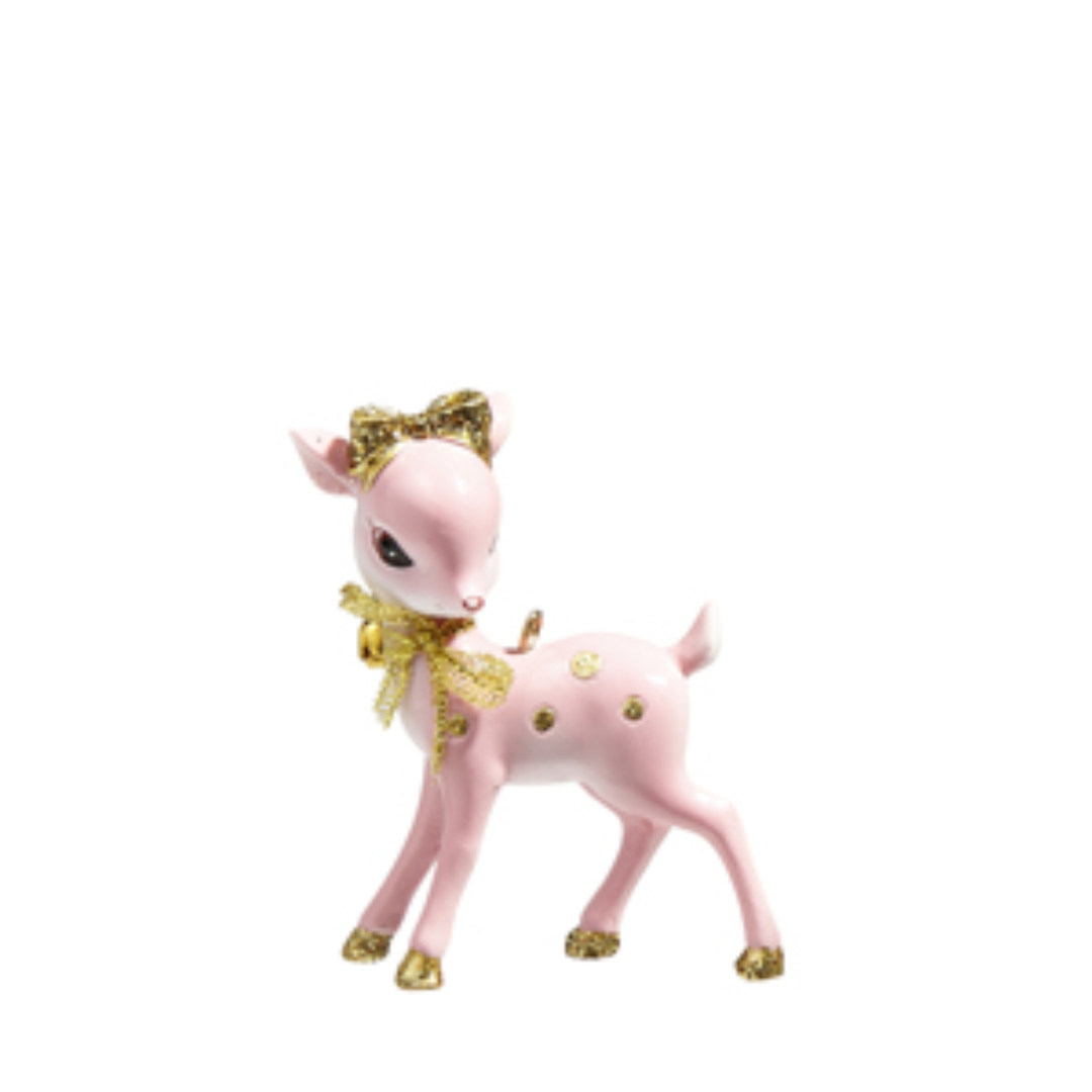 Patsy Pink Retro Deer Ornament