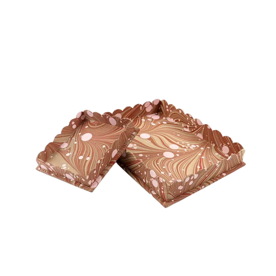 Hayes Marbled Trays, Set of 2, Dessert Splatter