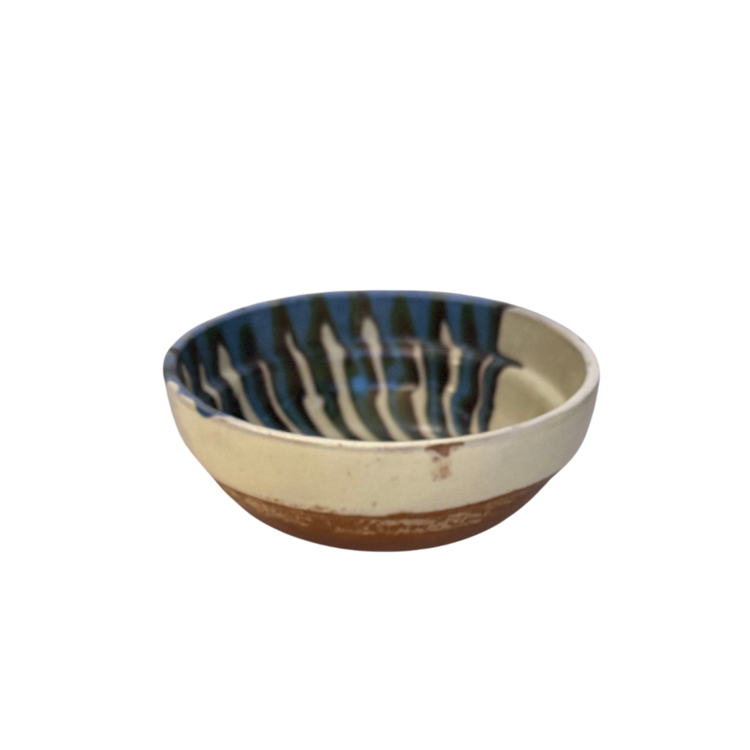 Homespun Marbled Bowl, Cream/Blue/Green