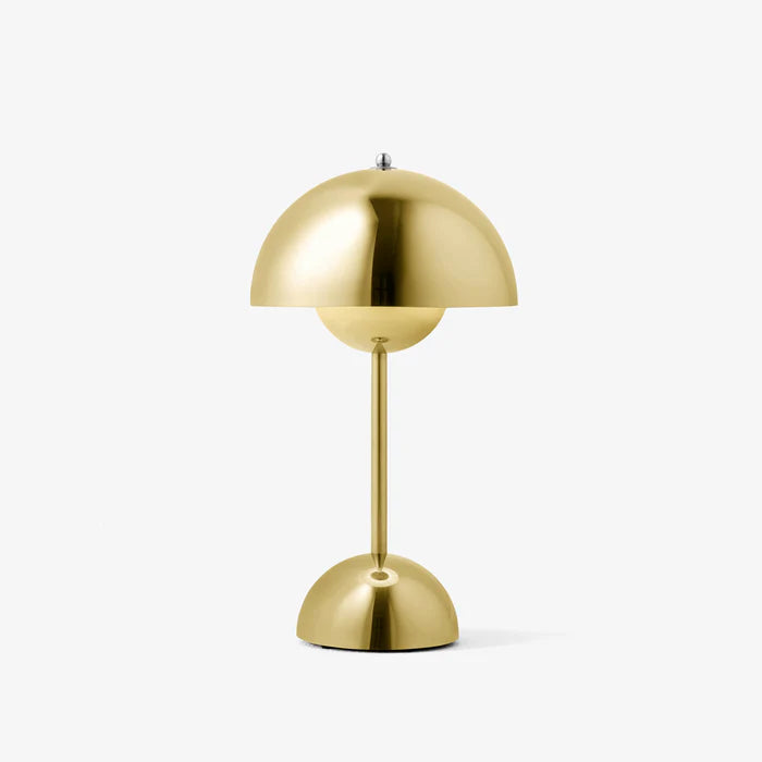 Verner Panton Portable Flower Pot Table Lamp, Brass Plated