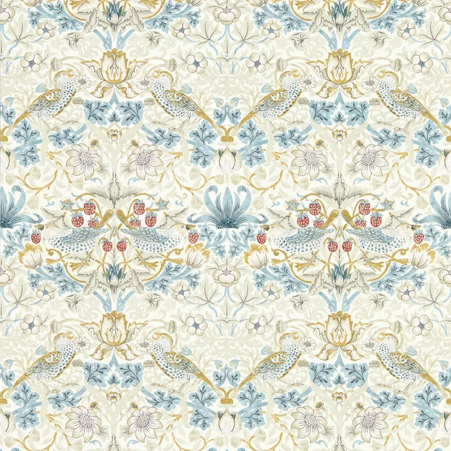 William Morris Strawberry Thief Wallpaper, Linen