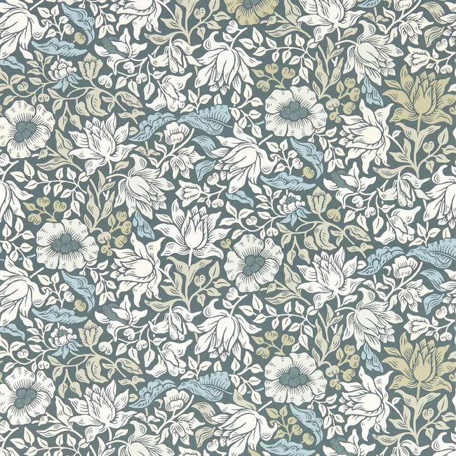 William Morris Mallow Wallpaper, Slate