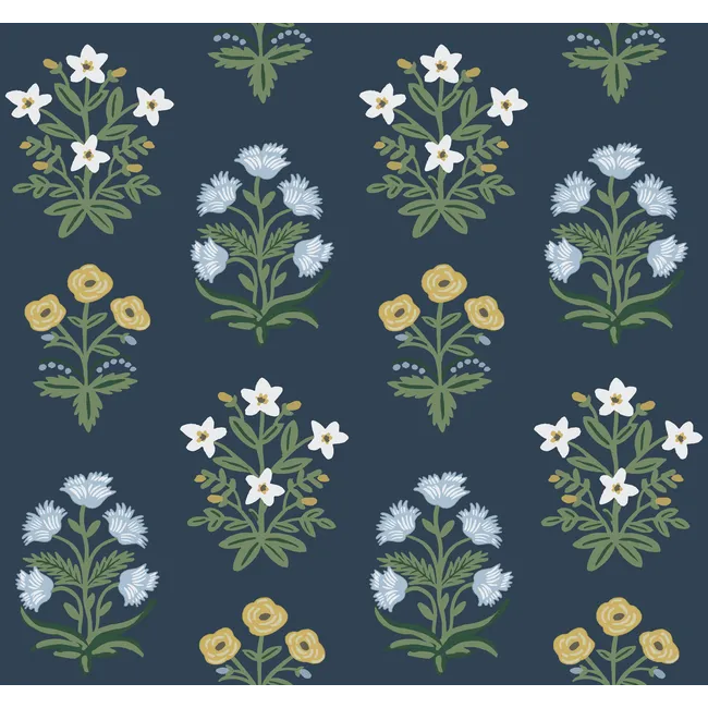 Rifle Paper Co. Mughal Rose Wallpaper, Navy