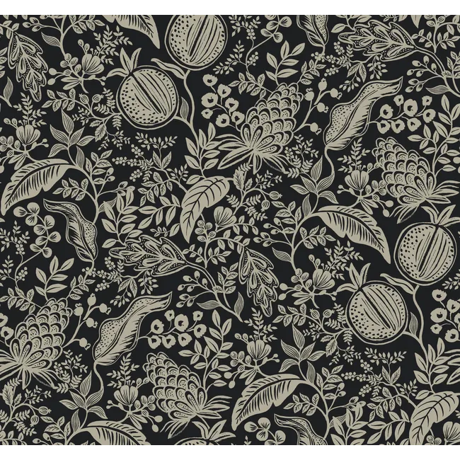 Rifle Paper Co. Pomegranate Wallpaper, Black & Linen