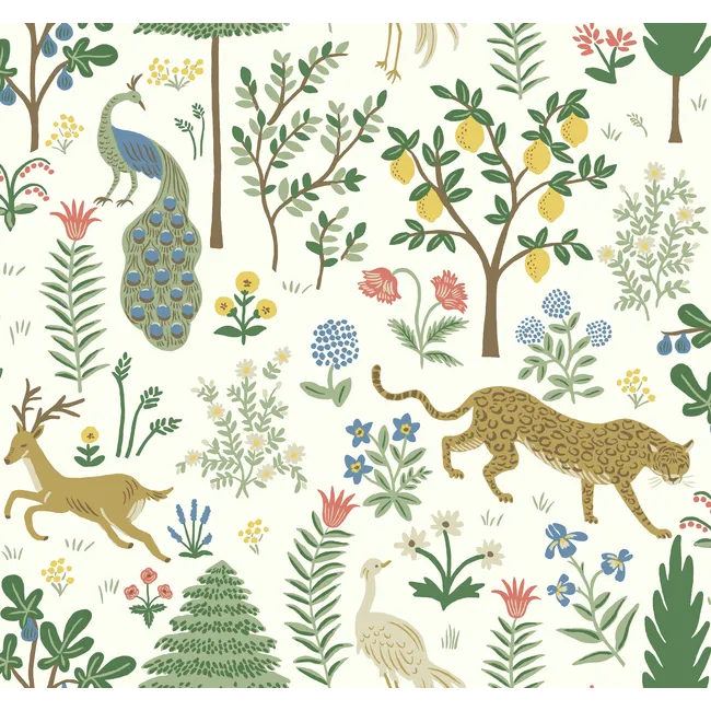 Rifle Paper Co. Menagerie Wallpaper, White