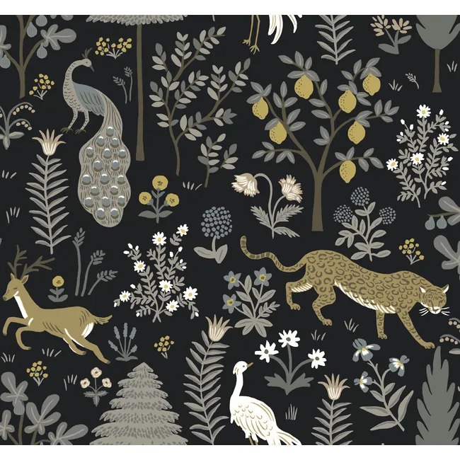 Rifle Paper Co. Menagerie Wallpaper, Black