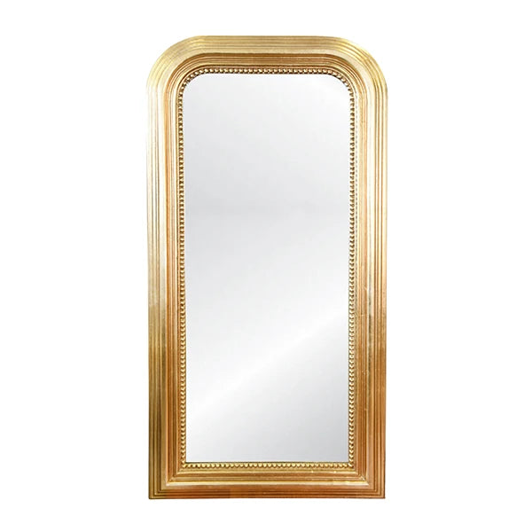 Worlds Away Waverly Floor Mirror, Gold Leaf