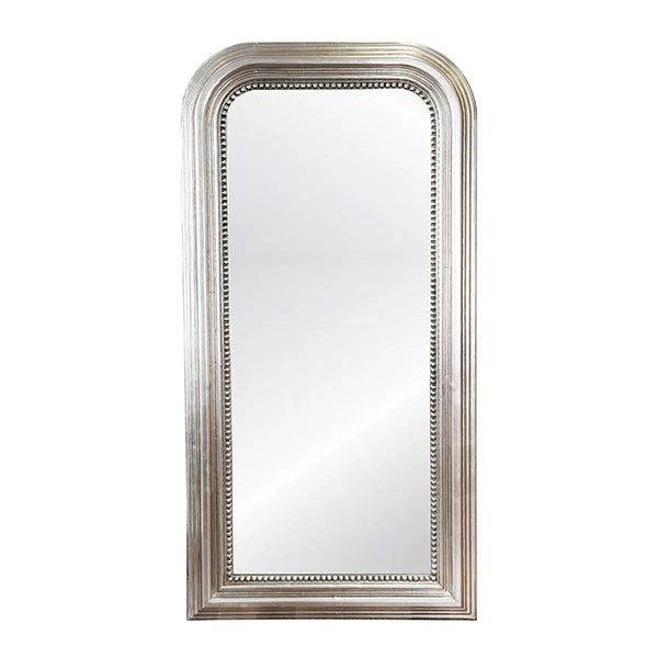 Worlds Away Waverly Floor Mirror, Silver Leaf
