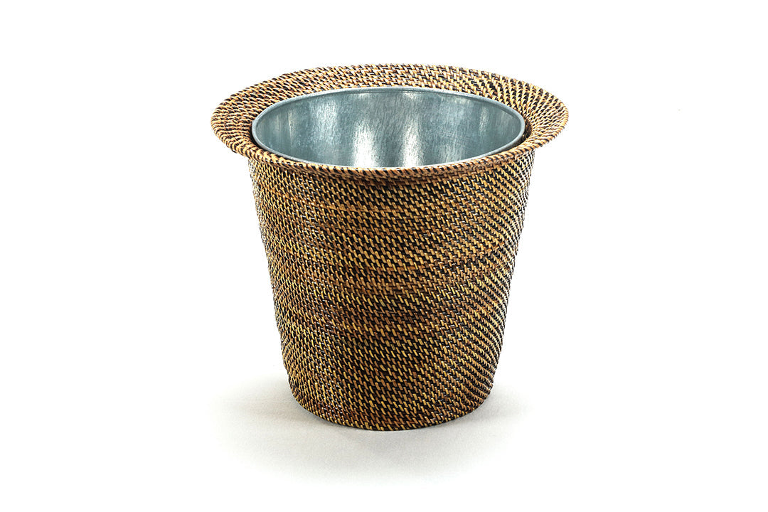 Rattan Wine Bucket with Galvanized Liner