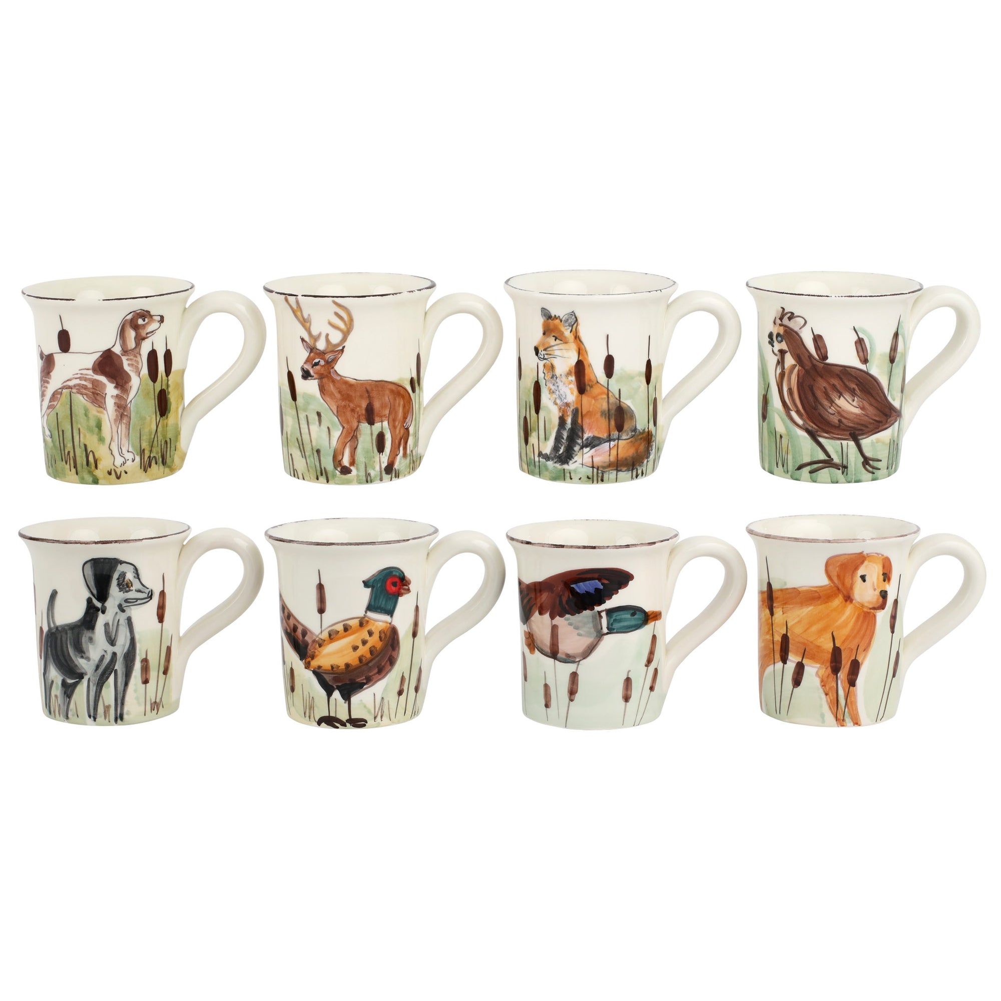 Vietri Wildlife Assorted Mugs - Set of 8