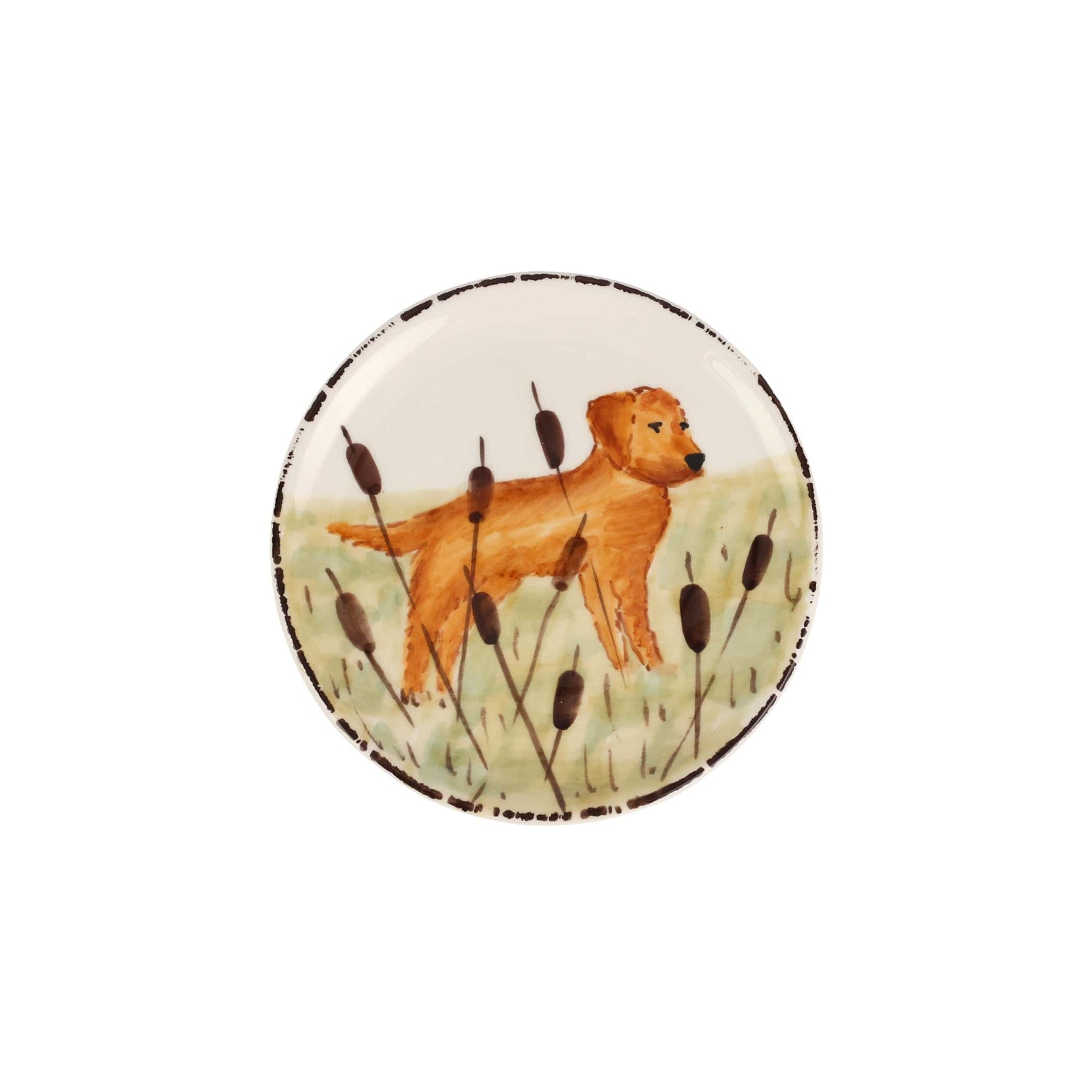 Vietri Wildlife Hunting Dog Canape Plate