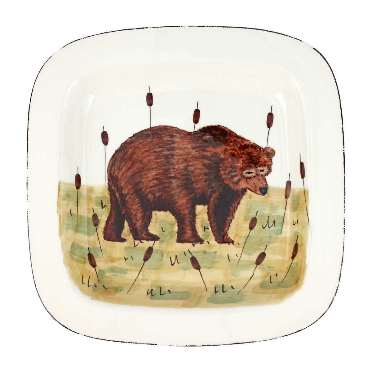 Vietri Wildlife Bear Square Platter