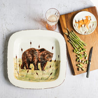 Vietri Wildlife Bear Square Platter