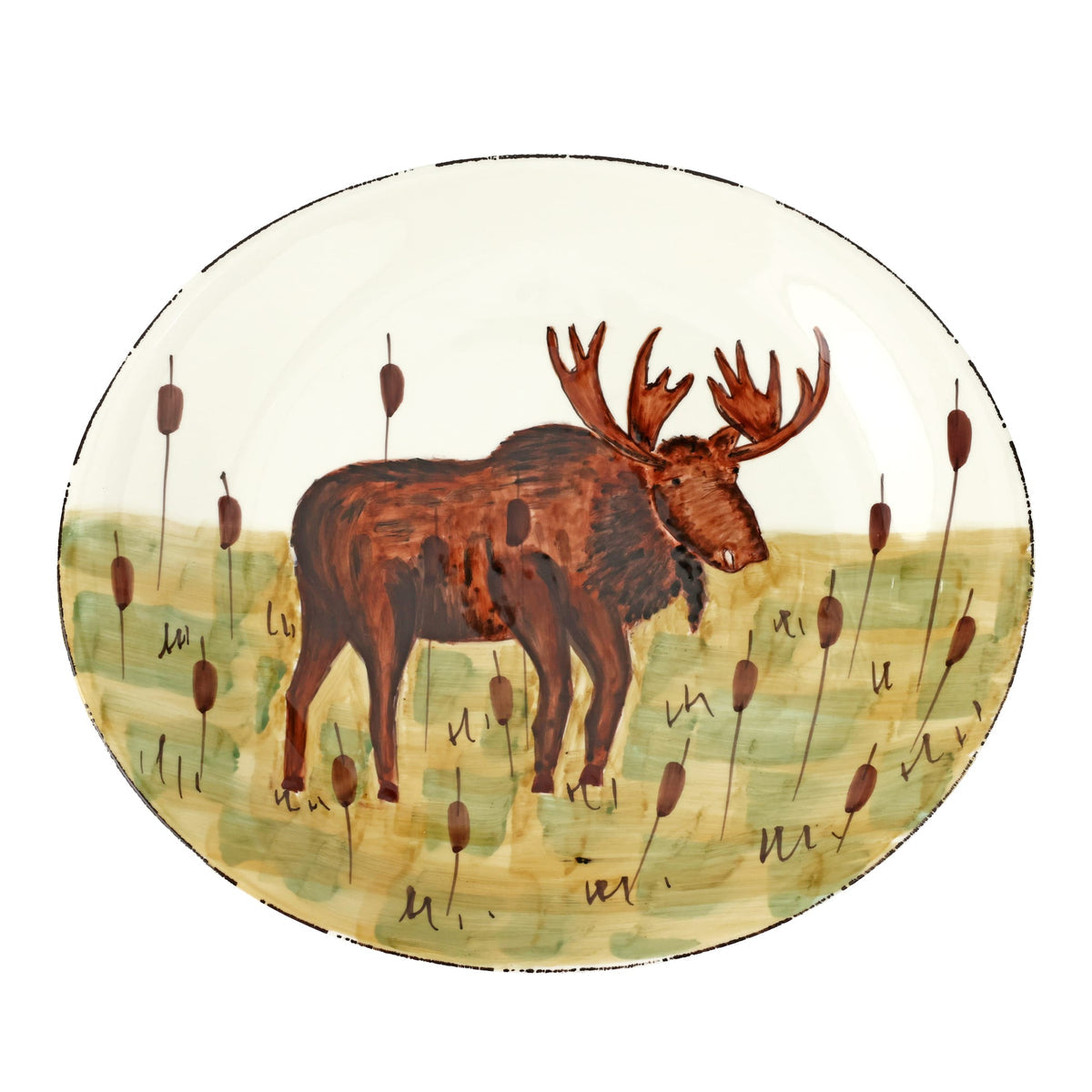 Vietri Wildlife Moose Oval Platter