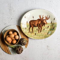 Vietri Wildlife Moose Oval Platter