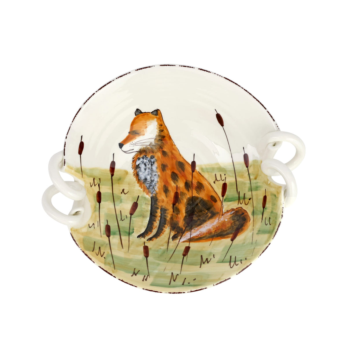 Vietri Wildlife Fox Handled Bowl