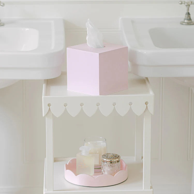 Addison Ross Square Tissue Box, Light Pink