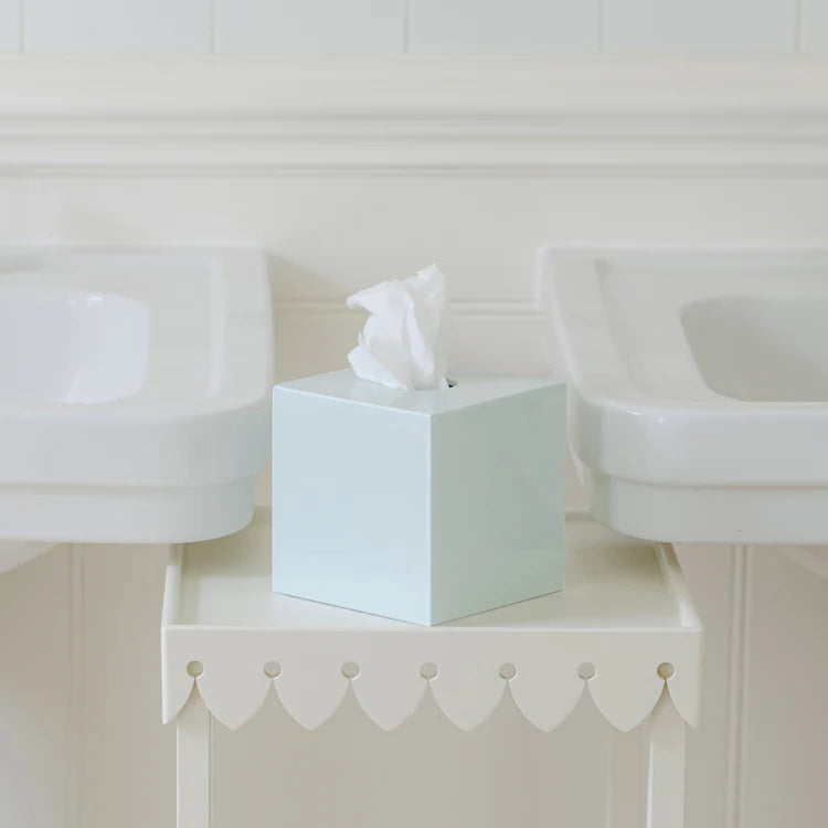 Addison Ross Square Tissue Box, Powder Blue