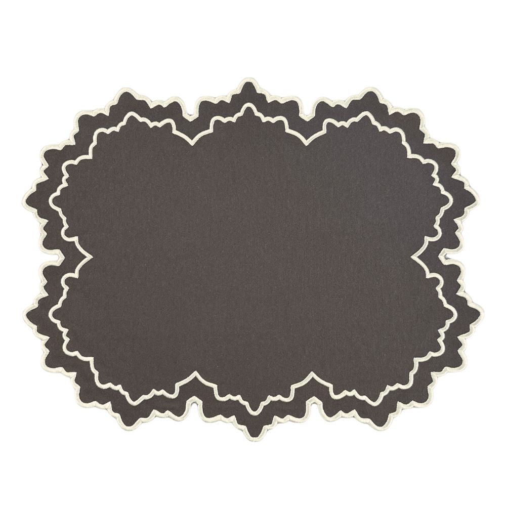 Whitley Placemat, Cocoa & White, Set of 4