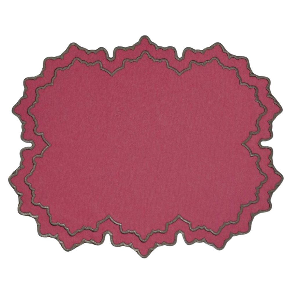 Whitley Placemat, Burgundy & Cocoa, Set of 4