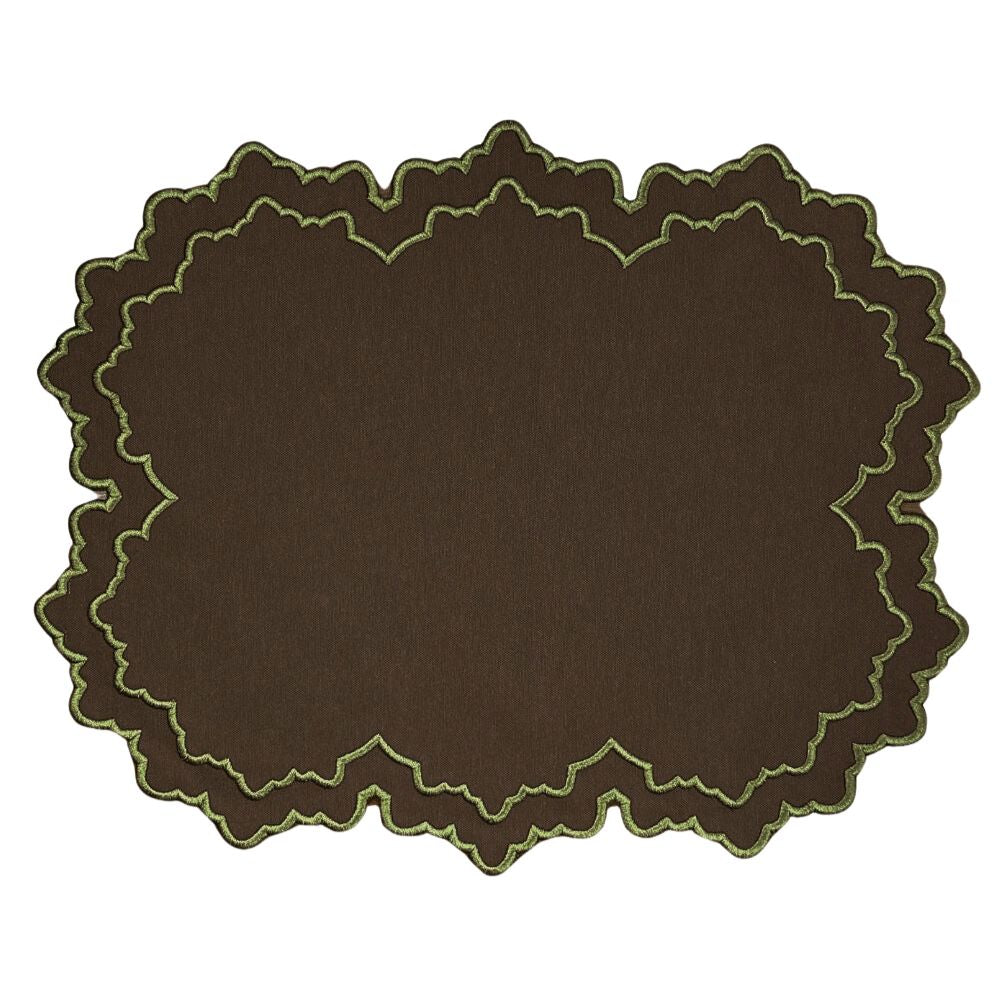 Whitley Placemat, Cocoa & Sage, Set of 4