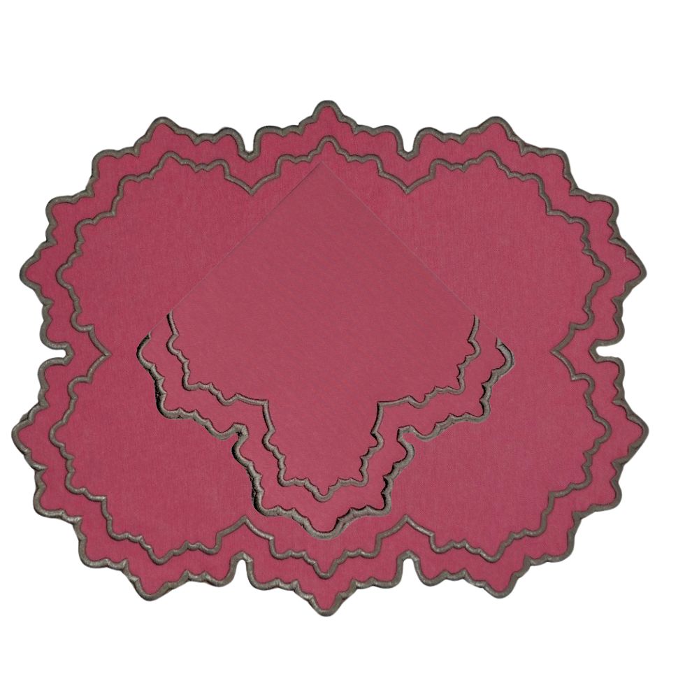 Whitley Placemat, Burgundy & Cocoa, Set of 4