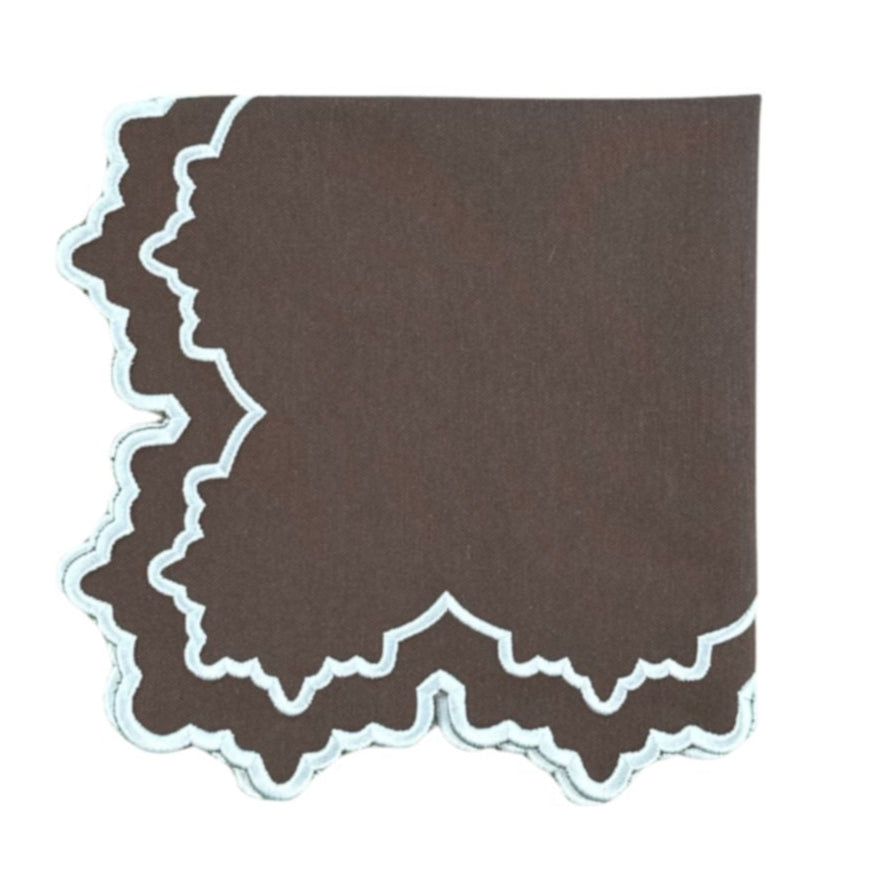 Whitley Napkin, Cocoa & White, Set of 4