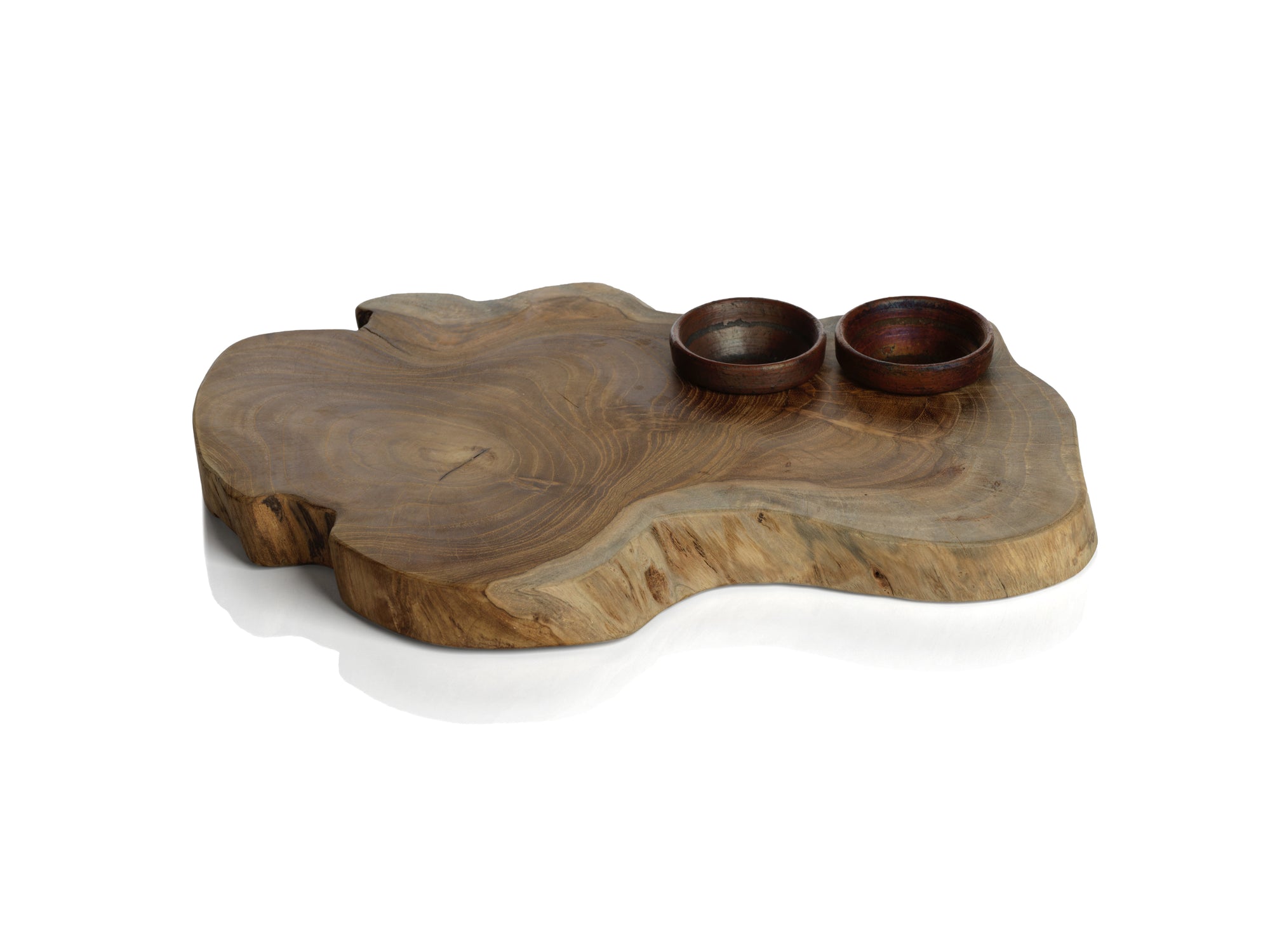 Banda Teak Root Serving Board with Condiment Bowls