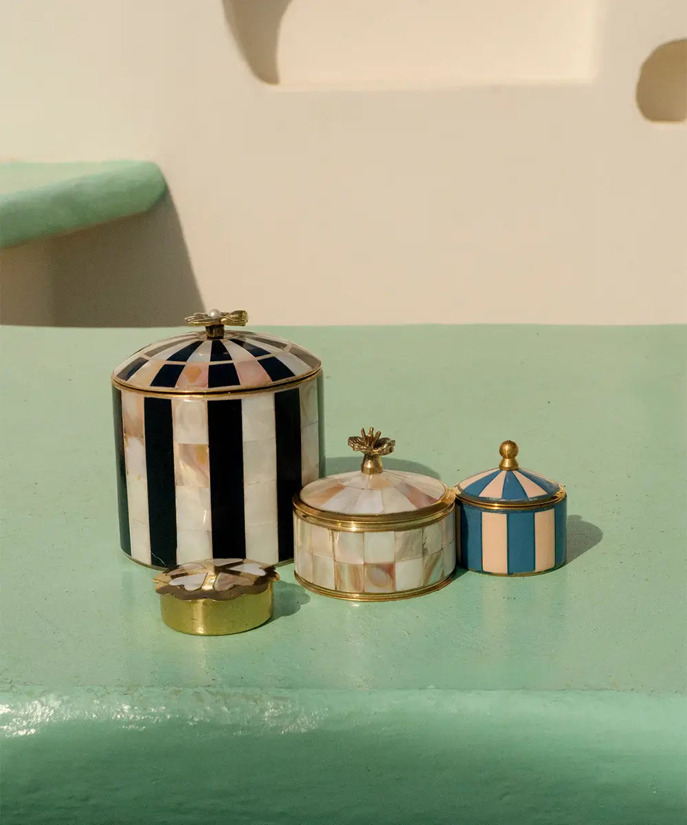 Zoey Black Stripe Circus Box, Large