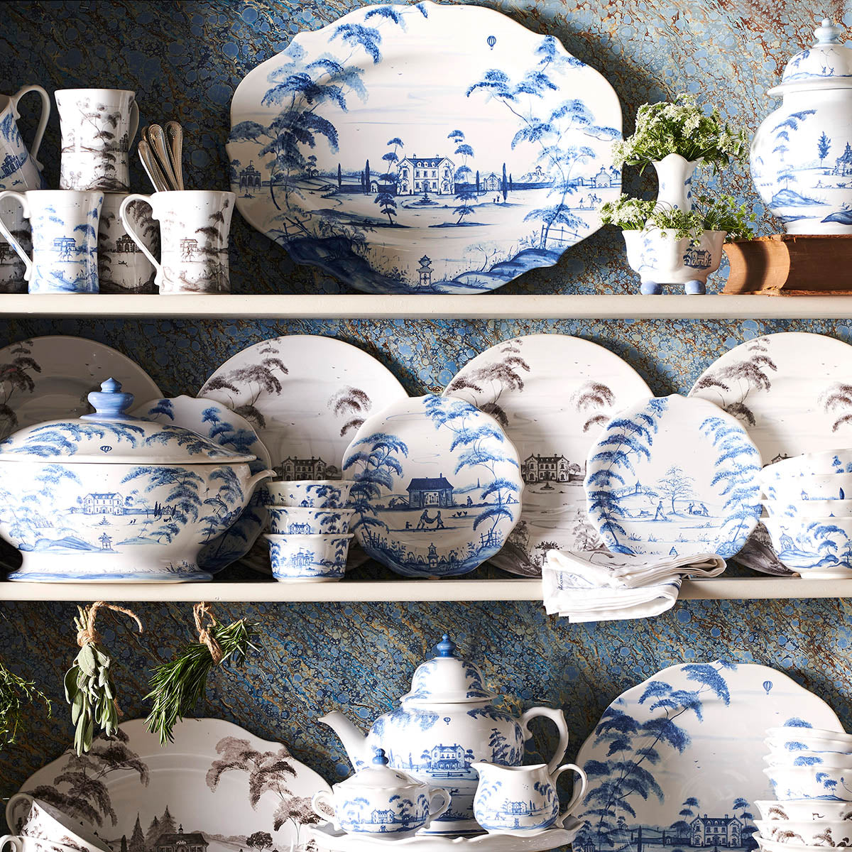 Juliska Country Estate  18.5" Platter, Delft Blue