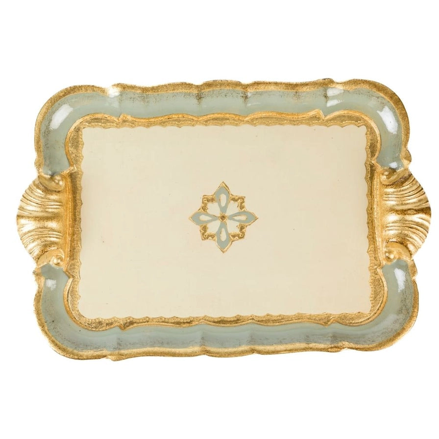 Florentino Baroque Wooden Tray, Villa Blue