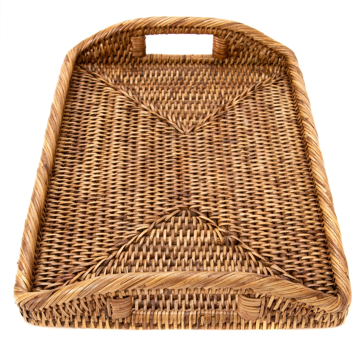 Alaina Rattan Tray, Brown Small