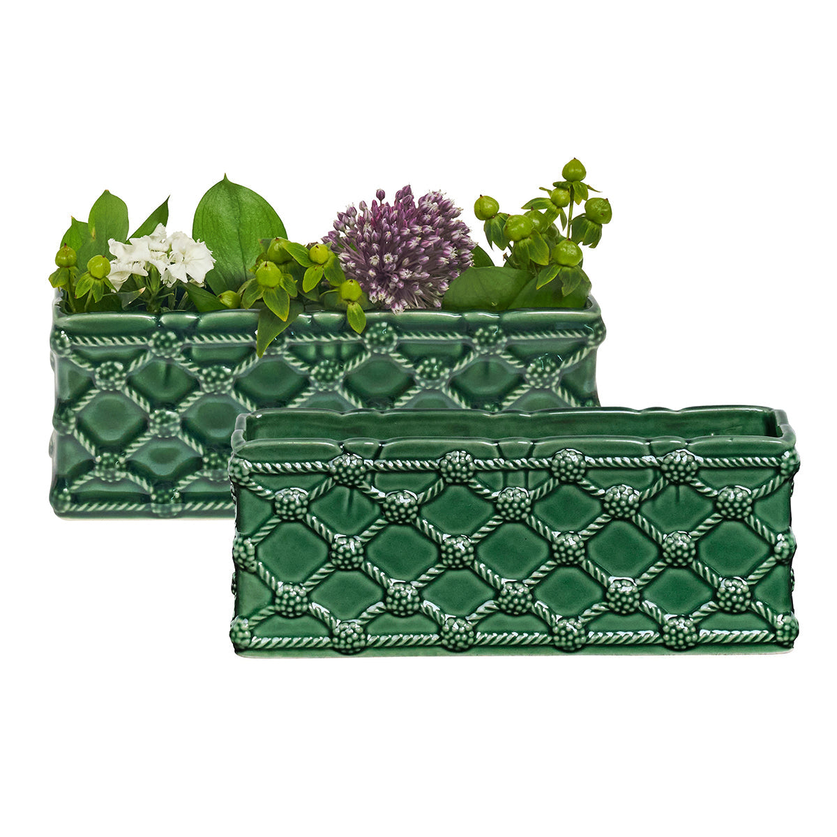 Juliska Berry & Thread Basil Petite Parterre Gard Planter, Set of 2