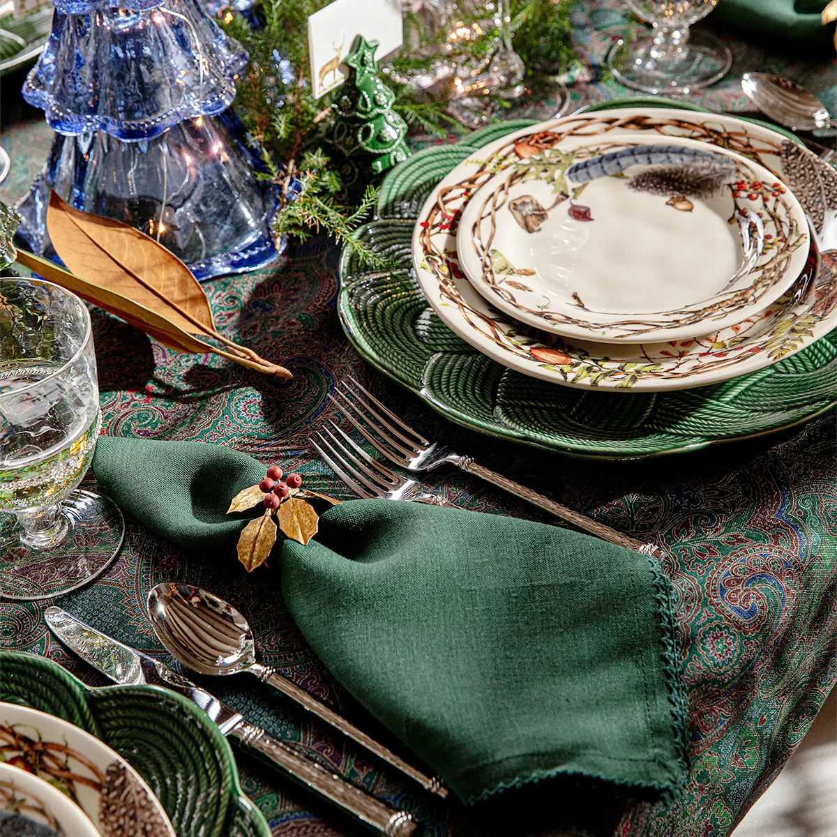 Juliska Berry Scallop Napkins, Set of 4, Evergreen