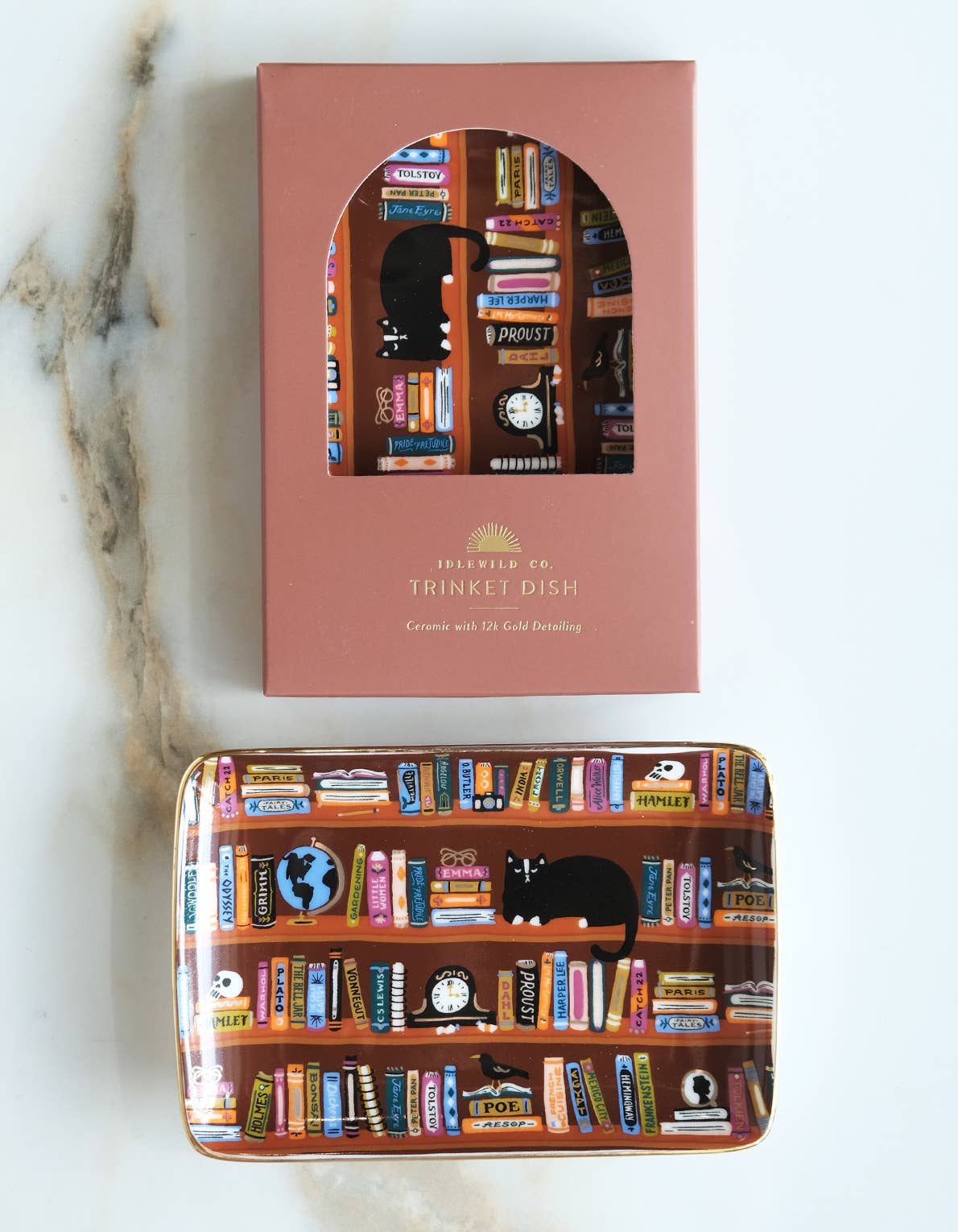Bookshelf Porcelain Trinket Tray