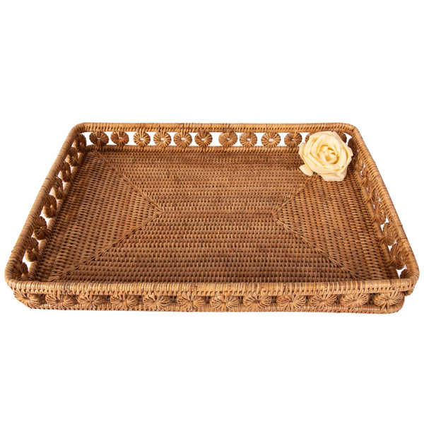 Diana Rectangular Rattan Tray, Small - Hunt and Bloom