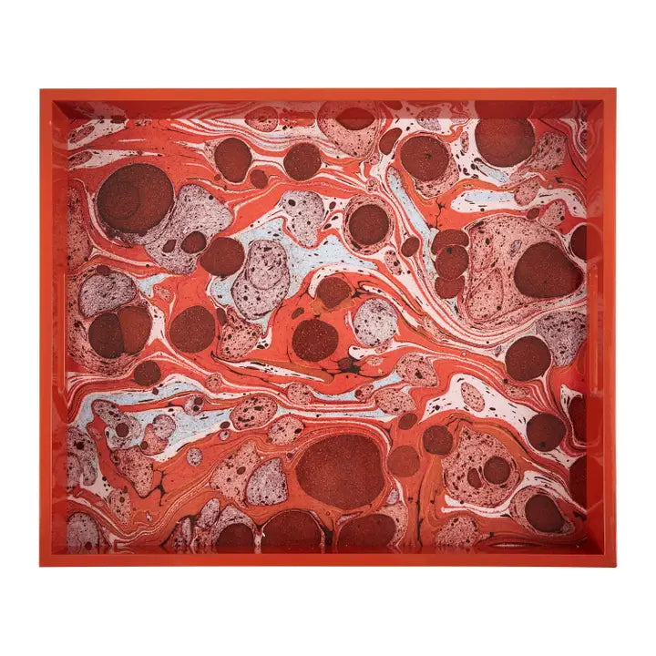 Carnelian Rectangular Lacquer Tray – Sienna