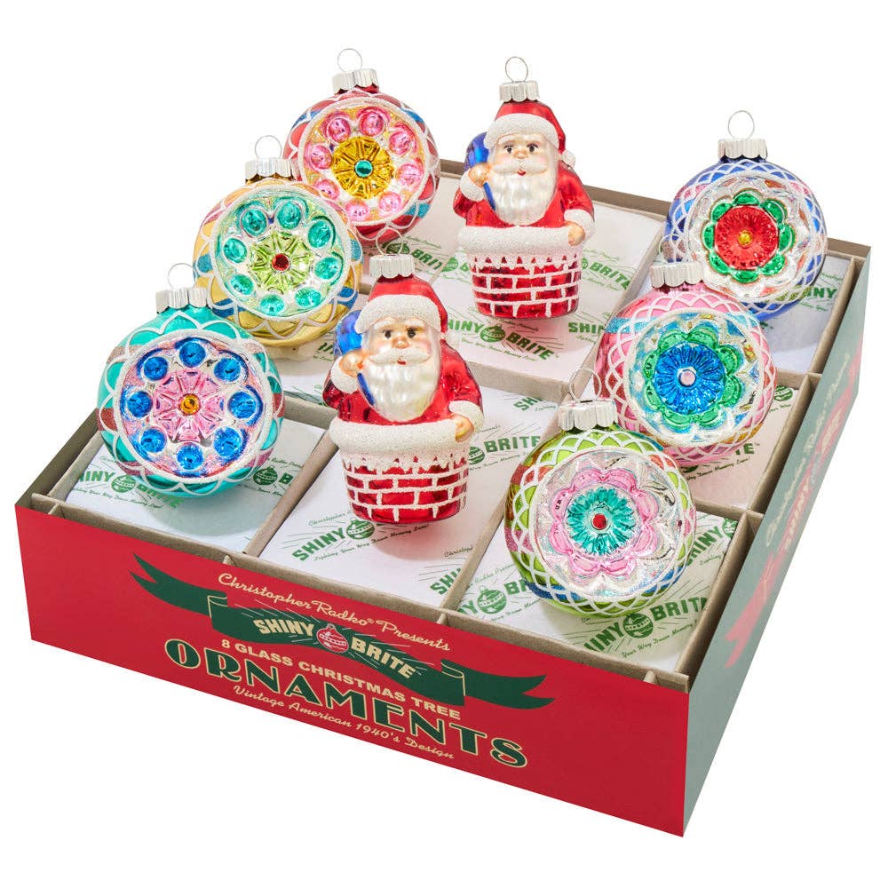 Christopher Radko Shiny Brite Confetti Figures, Set of 8