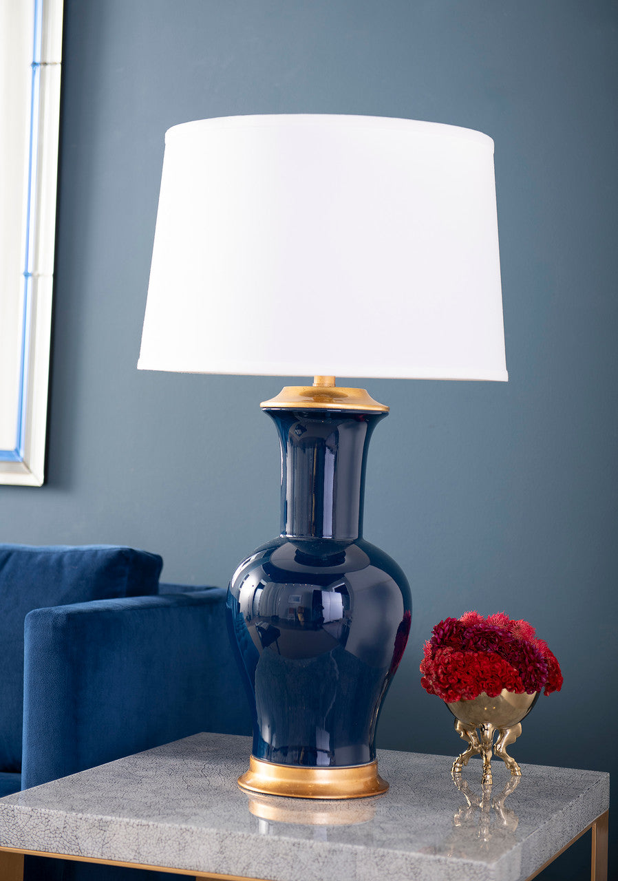Acacia Table Lamp, Navy Blue