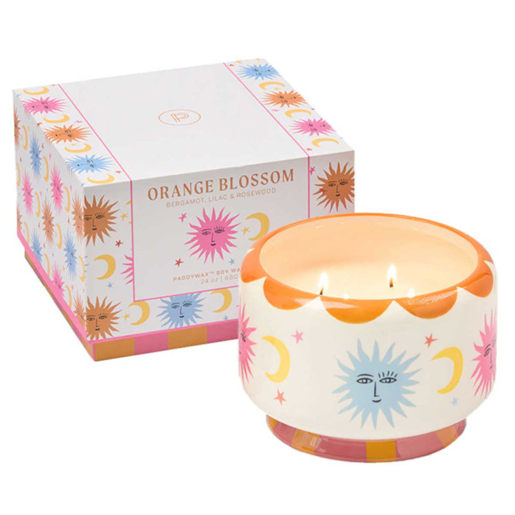 Large Orange Blossom Sun Candle, 24oz