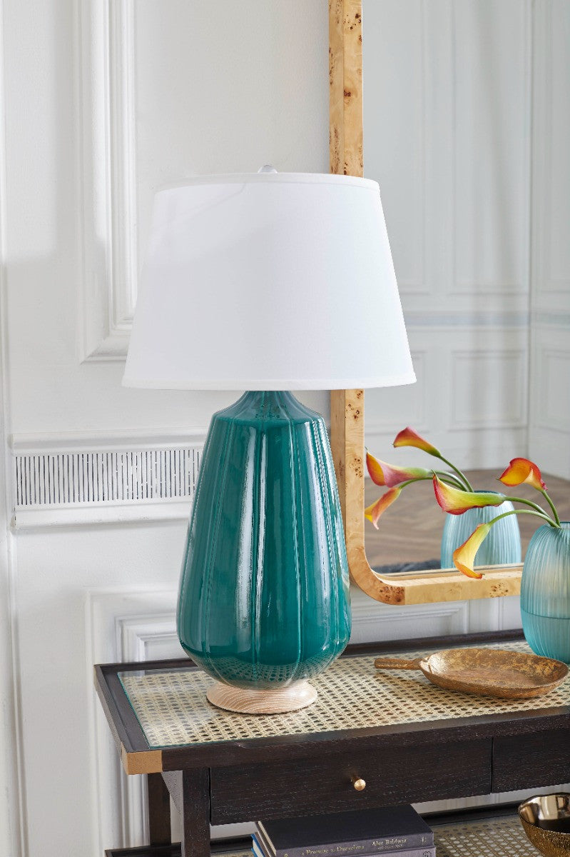 Aurora Table Lamp, Emerald Green