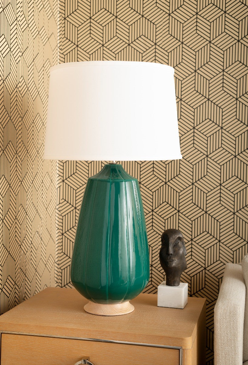 Aurora Table Lamp, Emerald Green