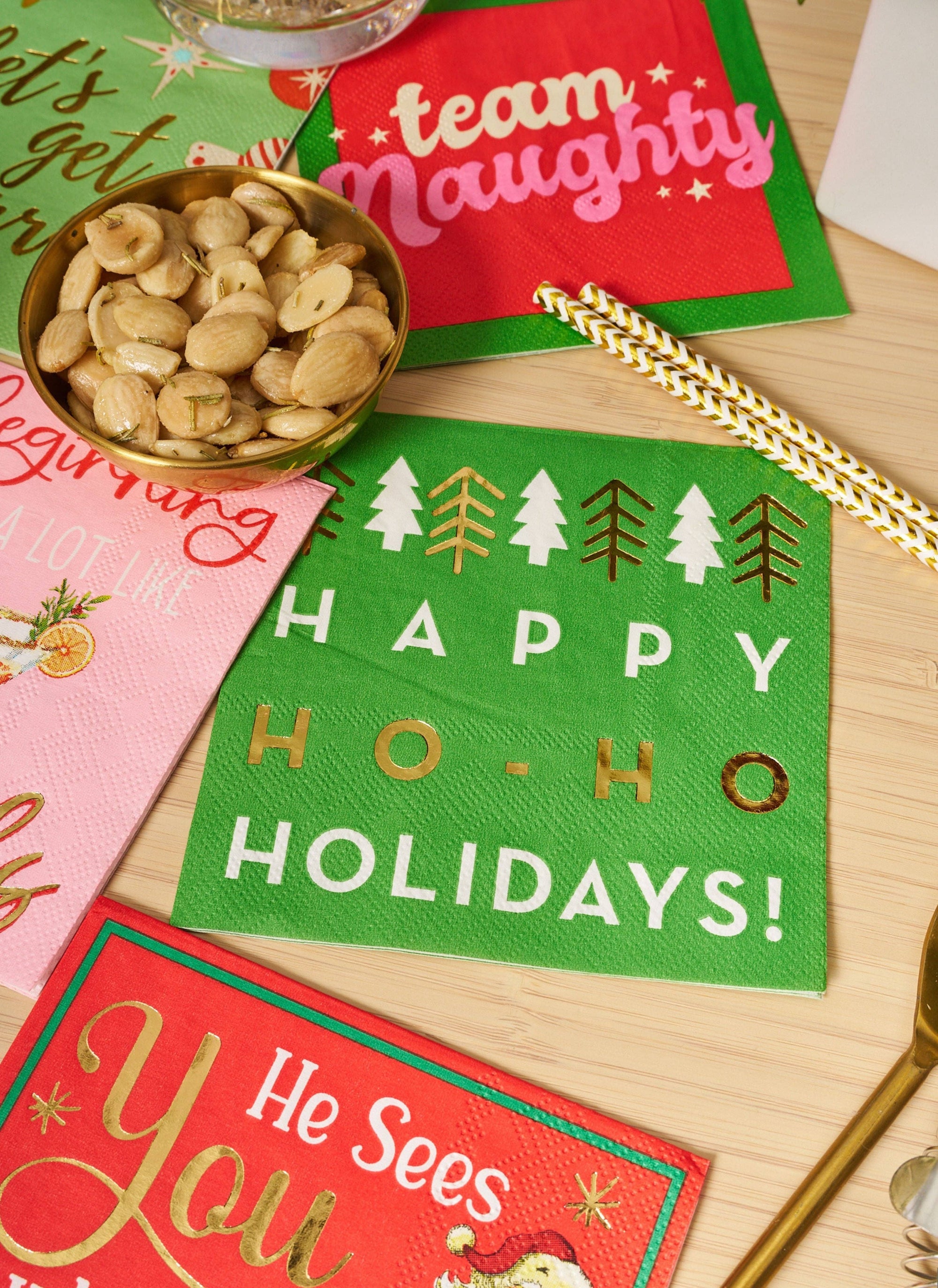 'Ho-Ho Holidays' Cocktail Napkins