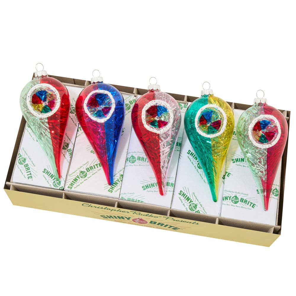 Christopher Radko Shiny Brite Vivid Reflectors, Set of 5