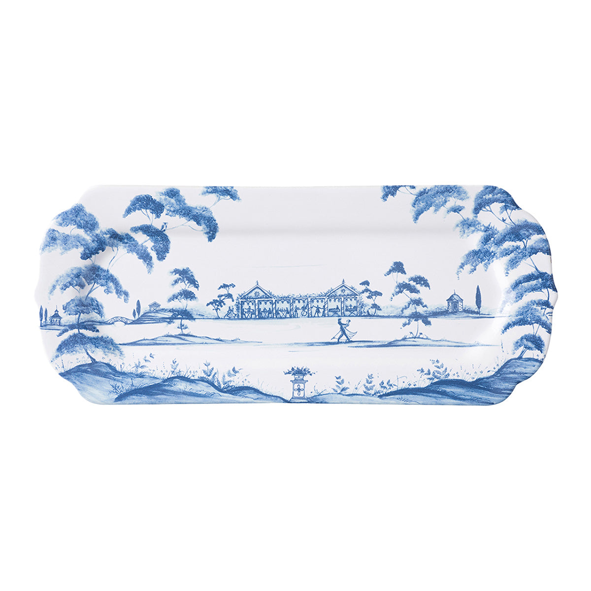 Julsika Country Estate 15" Hostess Tray, Delft Blue