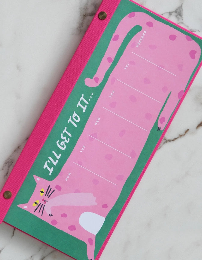 Weekly Planner, Pink Cat